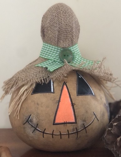 Scarecrow head natural gourd - head,