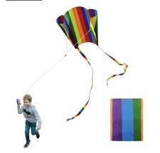 Rainbow kite long tail beach - rainbow,