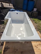 L-Shaped Bath 1700x850 - Grp Made With Holes Pre-drilled. Used In Okay Condition