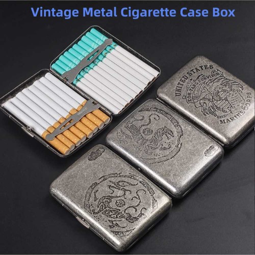 Vintage metal cigarette case - metal,