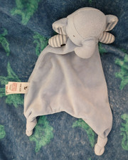 Tu Sainsburys Blue Elephant Baby Comforter Comfort Blanket Soft Toy