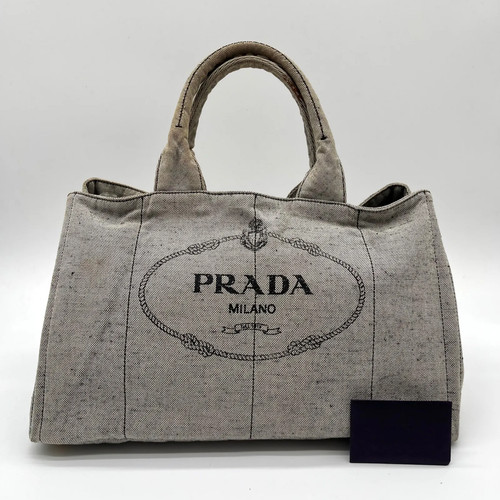 Auth prada canapa size tote - canapa, l-size