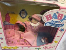 Vintage, brand new in box, vintage, babyborn mini world outfit and carry cot
