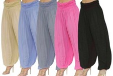 Women Plain Color Baggy Harem