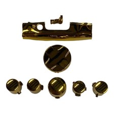 Chrome Gold ABXY, D Pad, Guide Custom Button Mod Kit for Xbox 360 Controller