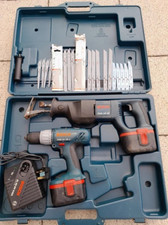 Bosch Reciprocating Saw GSA18VE, Drill GSB24VE-2, 2x Battery, 16x Blades & Case