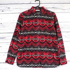 Woolrich Soft Flannel Shirt Womens S Red Aztec Navajo Southwestern Button Up