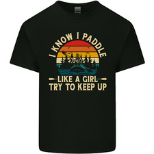 Paddle Like a Girl Funny Kayak Canoe Kayaking Kids T-Shirt Childrens