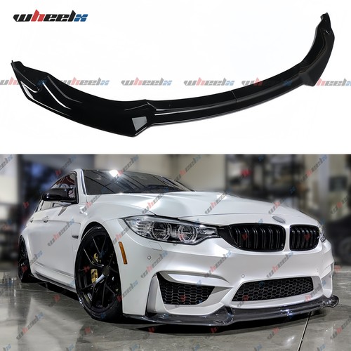Gloss black front bumper - black,