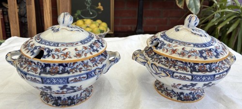 Pair antique imari minton - pair,