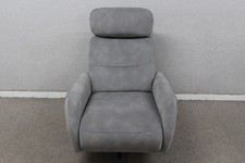 Furniture Village World Of Leather Tokyo Grrey Velvet Fabric Manual Armchair