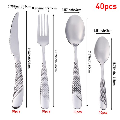 40pcs stainless steel - stainless,