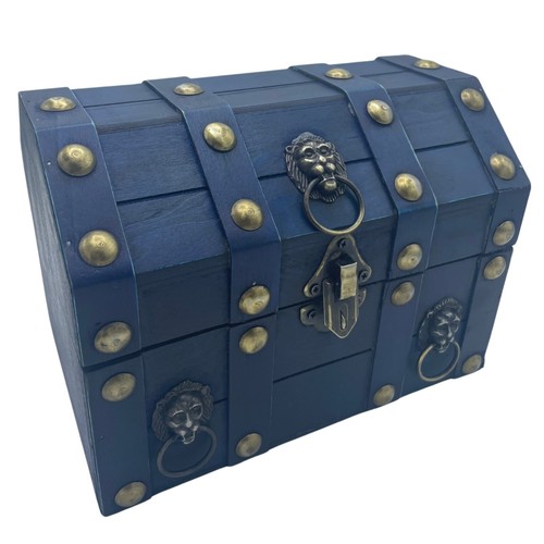 Blue wooden large treasure