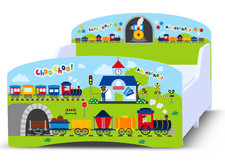 BLUE TRAIN BED Boys Kids