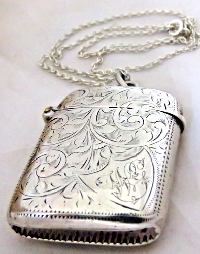 Antique solid silver - silver, vesta