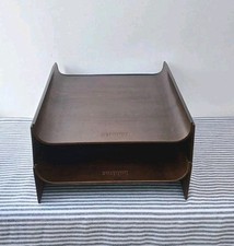 Classic Mid Century Style Habitat Desk Letter Trays 2 Level Stacking Dark Brown