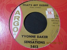 DEMO PROMO-YVONNE BAKER & THE SENSATIONS-THAT'S MY DESIRE-ARGO