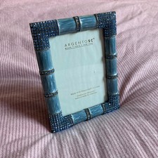 New with tags Argento SC Swarovski Crystals pastel blue picture frame