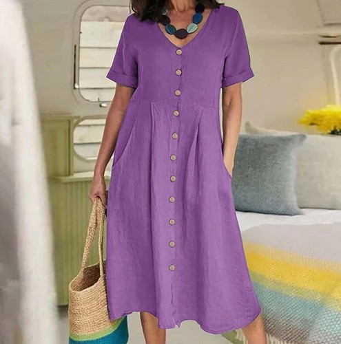 Women cotton neck - cotton, v
