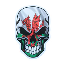 1x Skull Wales Cymru Welsh Flag Red Dragon Car Van Sticker Bumper Window Decal