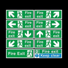 Fire Exit Sign, Sticker - All