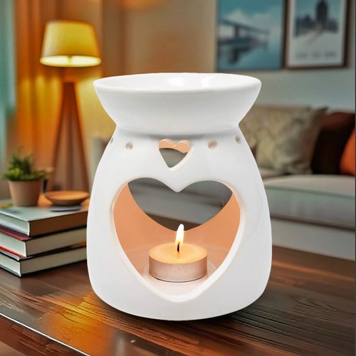 Heart wax melt burner ceramic - heart,