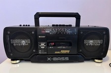 SHARP Boombox WQ-T352E (BK) Stereo Radio Cassette Recorder. See description 