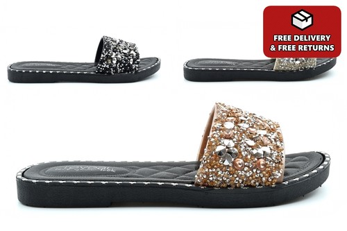 Womens glitter sliders girls - womens,