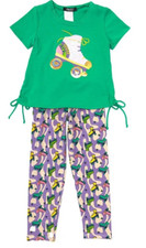 Rare, Too! Little Girl's Retro Sequin Roller Skate Tunic & Legging Set-Size-6X