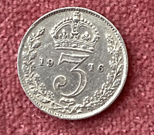 1916 silver threepenny piece - silver,