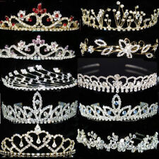 Bridesmaid Flower Girl Prom Crystal Silver / Yellow Plated Headband Tiara Party