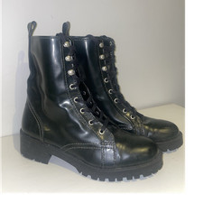 ZARA BASIC Black Combat Boots