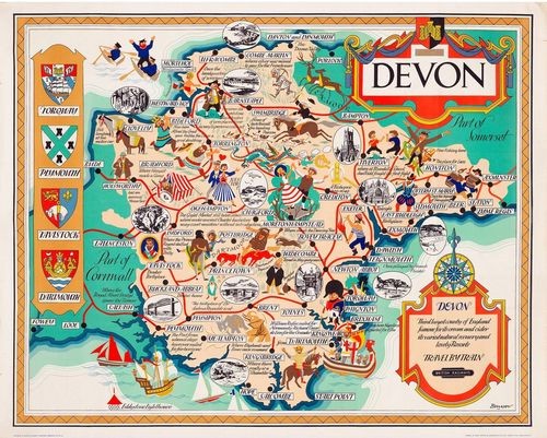 Vintage british rail map - map, of