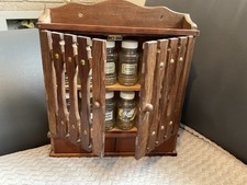Vintage Wooden Spice Rack With
