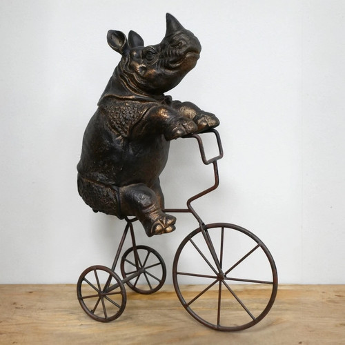 Rhino tricycle ornament - rhino,