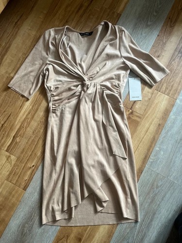 Cream velvet style wrap dress - cream,
