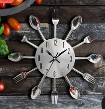 Modern Cutlery Wall Clock 3D
