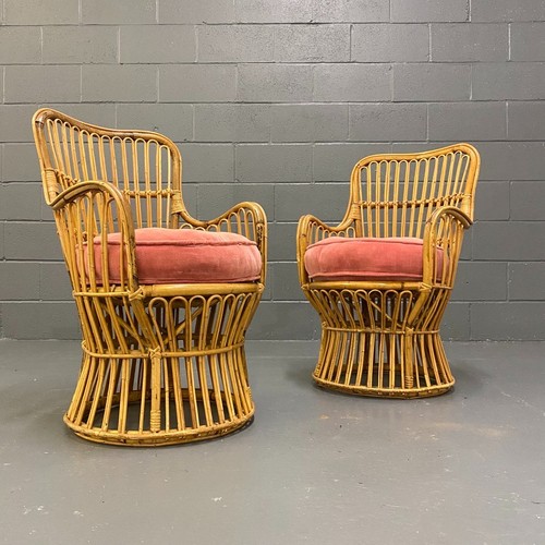 Pair vintage italian bamboo - of,