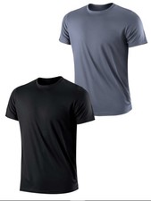 2Pcs Men's Ultralight Quick Dry Sport T-Shirt Breathable Lightweight Top Size XL