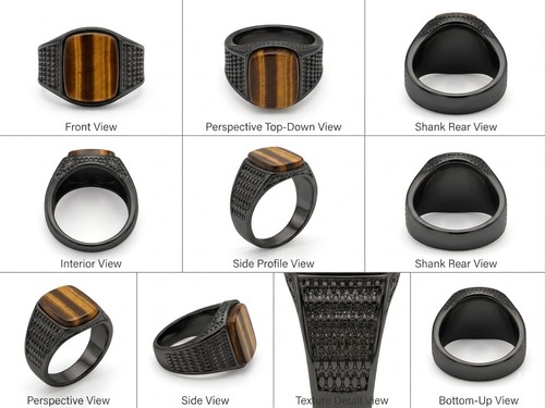 Men black signet - men's,
