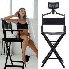 Folding Directors Chair Makeup Artist Chair Aluminum Makeup Chair with Back Rest