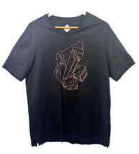 Pal Zileri Italian Black Graphic T-Shirt 40" Chest, Size 54