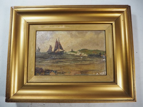 Antique framed sailing boat - framed,