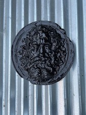 Vintage Antique Heavy Cast Iron Roundel Plaque Head of Zeus Metal God Mould