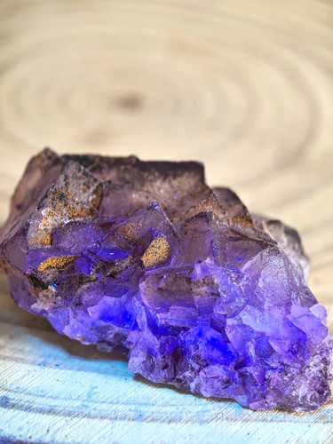 Raw purple fluorite cluster - purple,