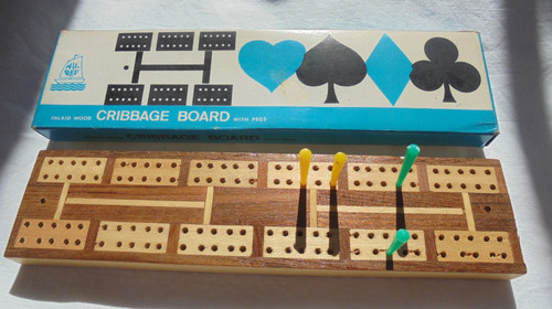 Vintage wooden cribbage - vintage,
