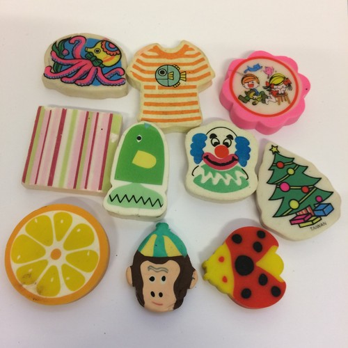 Vintage erasers job lot - erasers,