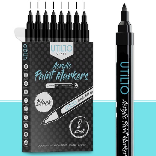 Black white acrylic paint - black/white,