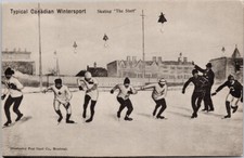 Ice Skating The Start Typical Canadian Wintersport Illustrated Postcard G75