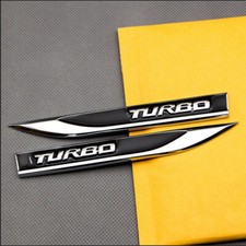2Pcs Black Metal Turbo Side